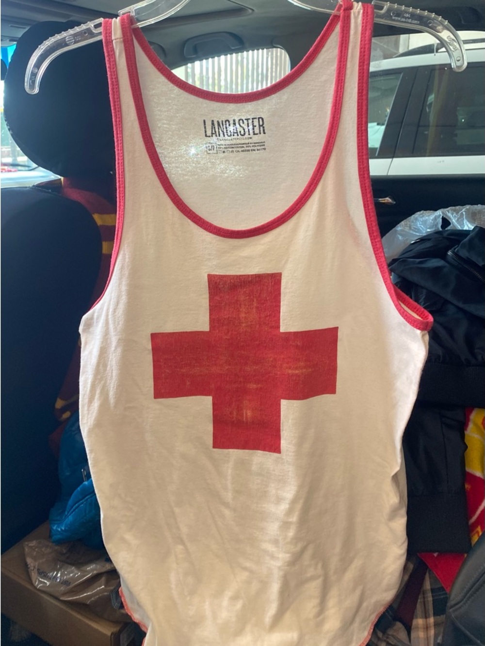 Lancaster White & Red Tank Top